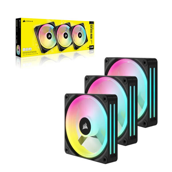 Corsair iCUE Link QX120 RGB 120mm PWM Triple Pack Cabinet Fan